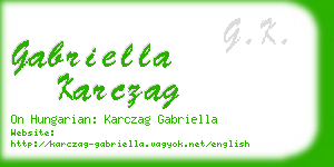 gabriella karczag business card
